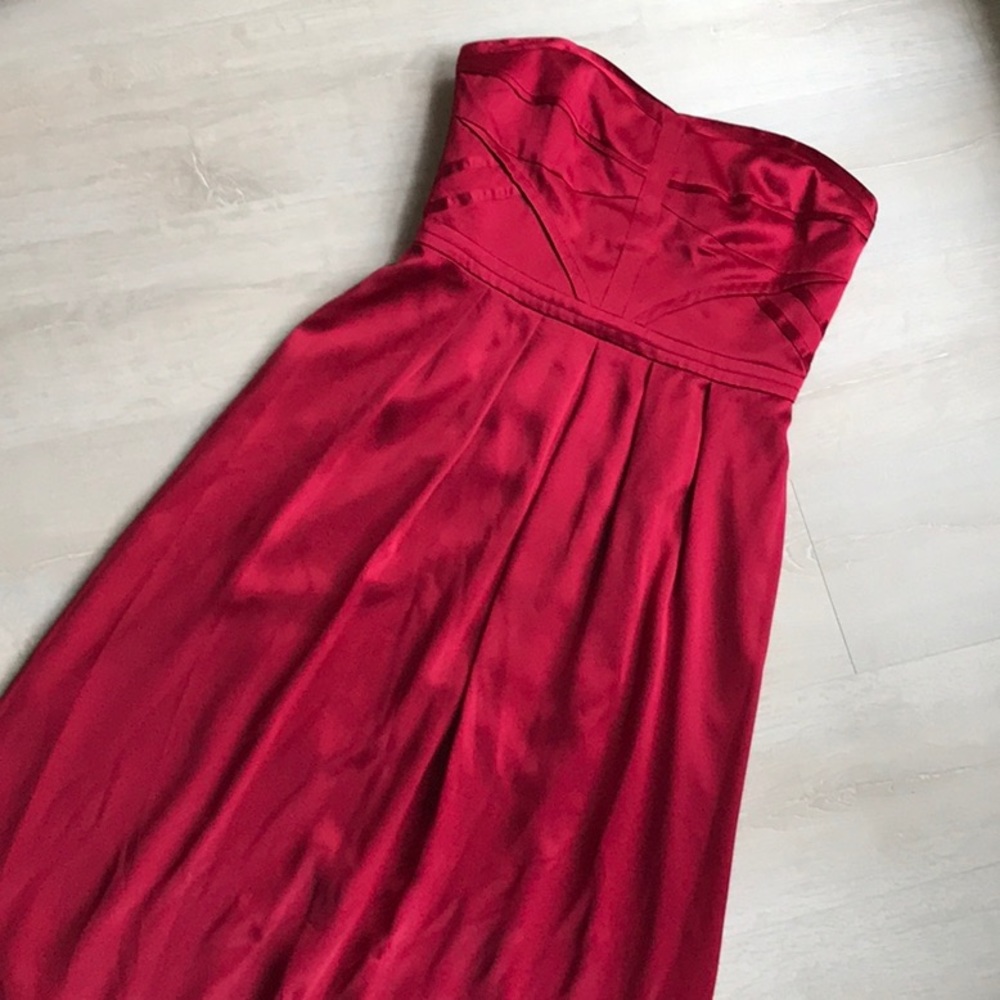 Gianni Bini dark red silk formal dress